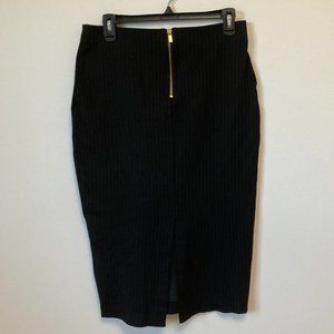 H&M Black Pencil Skirt with Gold Zipper